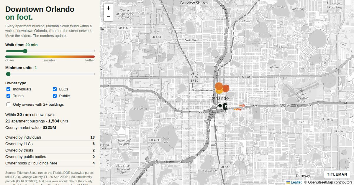 Downtown Orlando on foot: apartments within a walk
