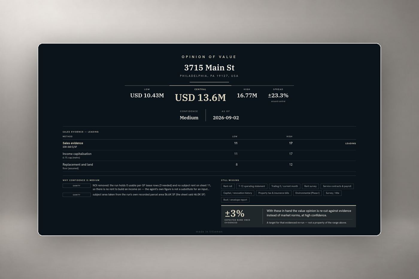 Value the asset, then underwrite it on your numbers
